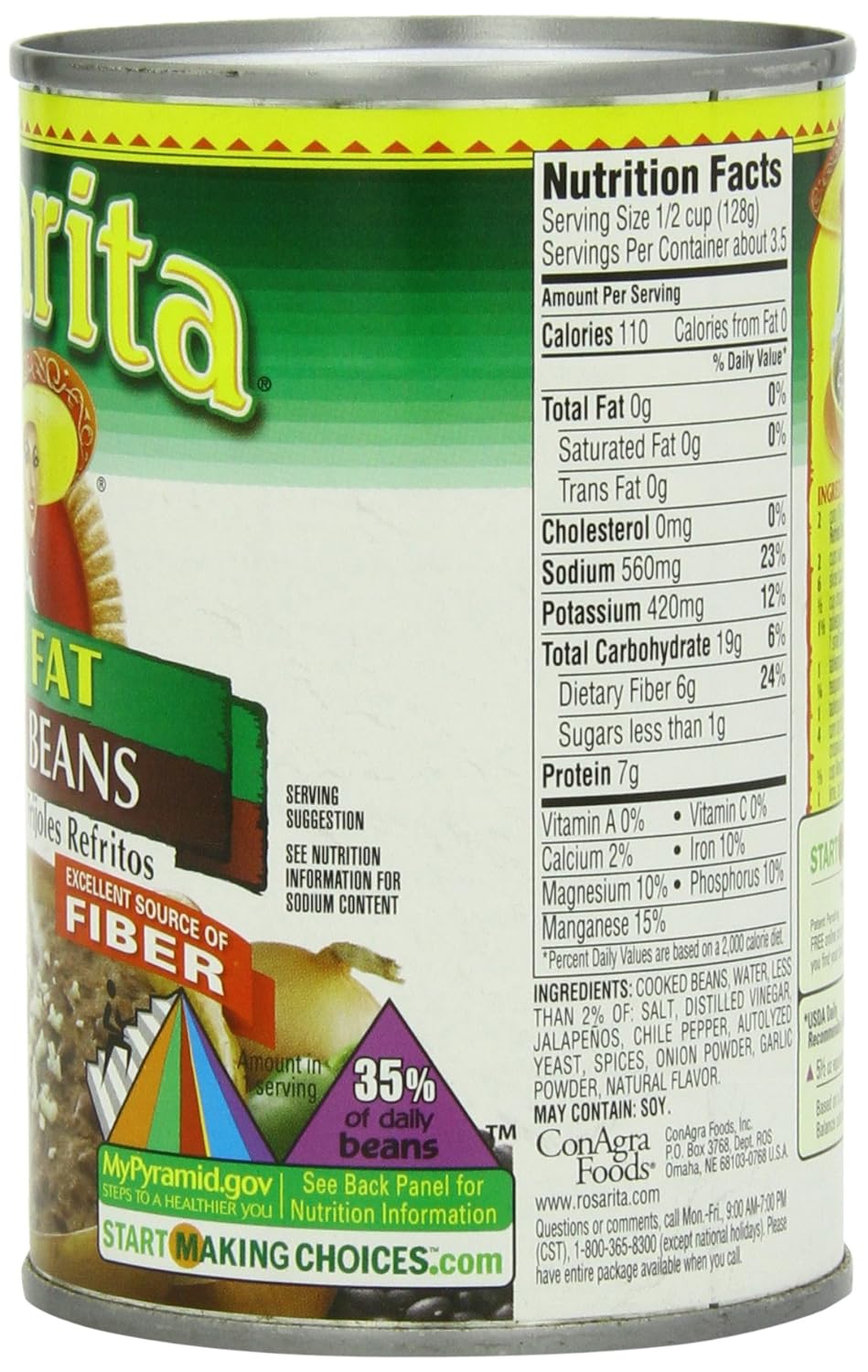 Rosarita Refried Beans Nutrition Runners High Nutrition