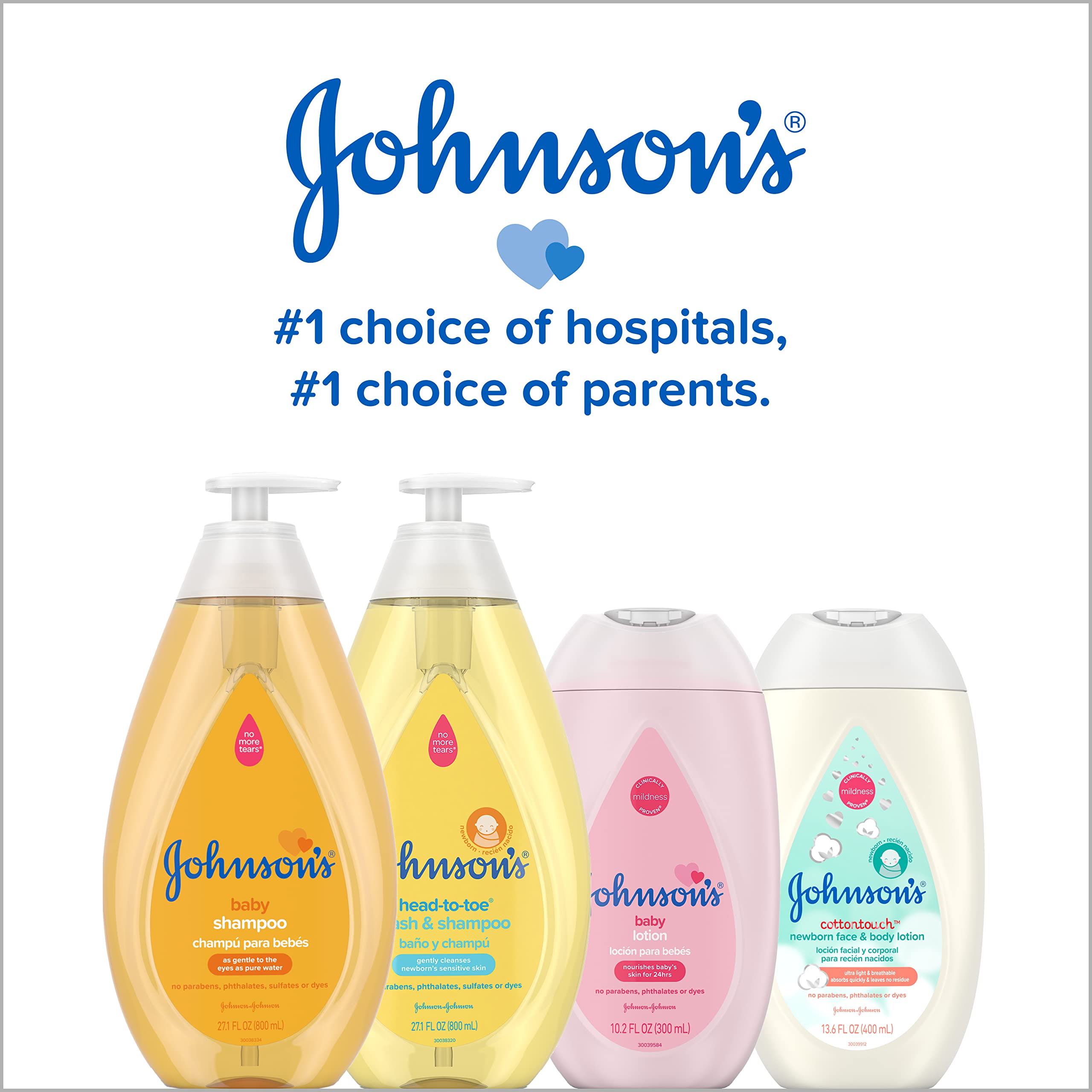 Johnson's Moisturizing Mild Pink Baby Lotion with Coconut Oil for Delicate Baby Skin, Dye-Free, Hypoallergenic & Dermatologist-Tested, Baby Skin Care, 3.4 fl. oz