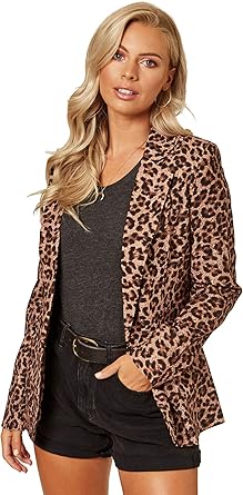 leopard print blazer uk