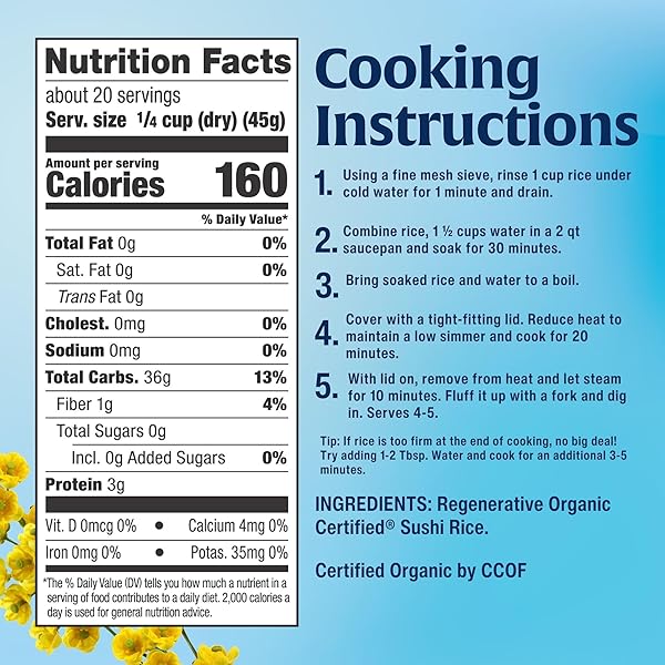 LUNDBERG ORGANIC CALIFORNIA SUSHI RICE – SHORT GRAIN RICE, WHITE JAPANESE-STYLE STICKY RICE FOR PERFECT SUSHI ROLLS, RICE BOWLS, AND MOCHI, WHITE RICE GROWN IN CALIFORNIA, 32 OZ