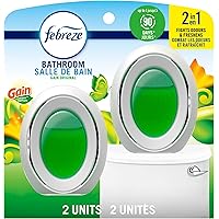 Febreze Bathroom Air Freshener, Odor-Fighting, Plug In Alternative, Air Fresheners for Home and Bathroom and Kitchen, Closet 