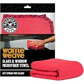 Chemical Guys, Waffle Weave Glass &amp; Window Microfiber Towel, Red, 24 x 16 | Waffle-weave towel wipes glass, mirrors and windows streak-free, scratch-safe for cars, home and mirrors