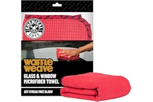 Chemical Guys Waffle Weave Glass and Window Microfiber Towel, Great for Cars, Trucks, SUVs, RVs & More, Red (24" x 16")