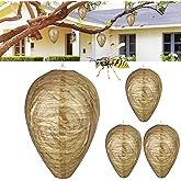 4 Pcs Wasp Trap, Wasp Traps Outdoor Hanging, Fake Wasp Nest Decoy, Yellow Jacket Hornet Bee Trap, Wasp Repellent for Home Gar