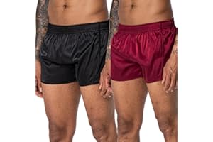 FIROTTII Men's 3 inch Satin Boxers Silk Satin Sleep Lounge Shorts Pajamas Bottom