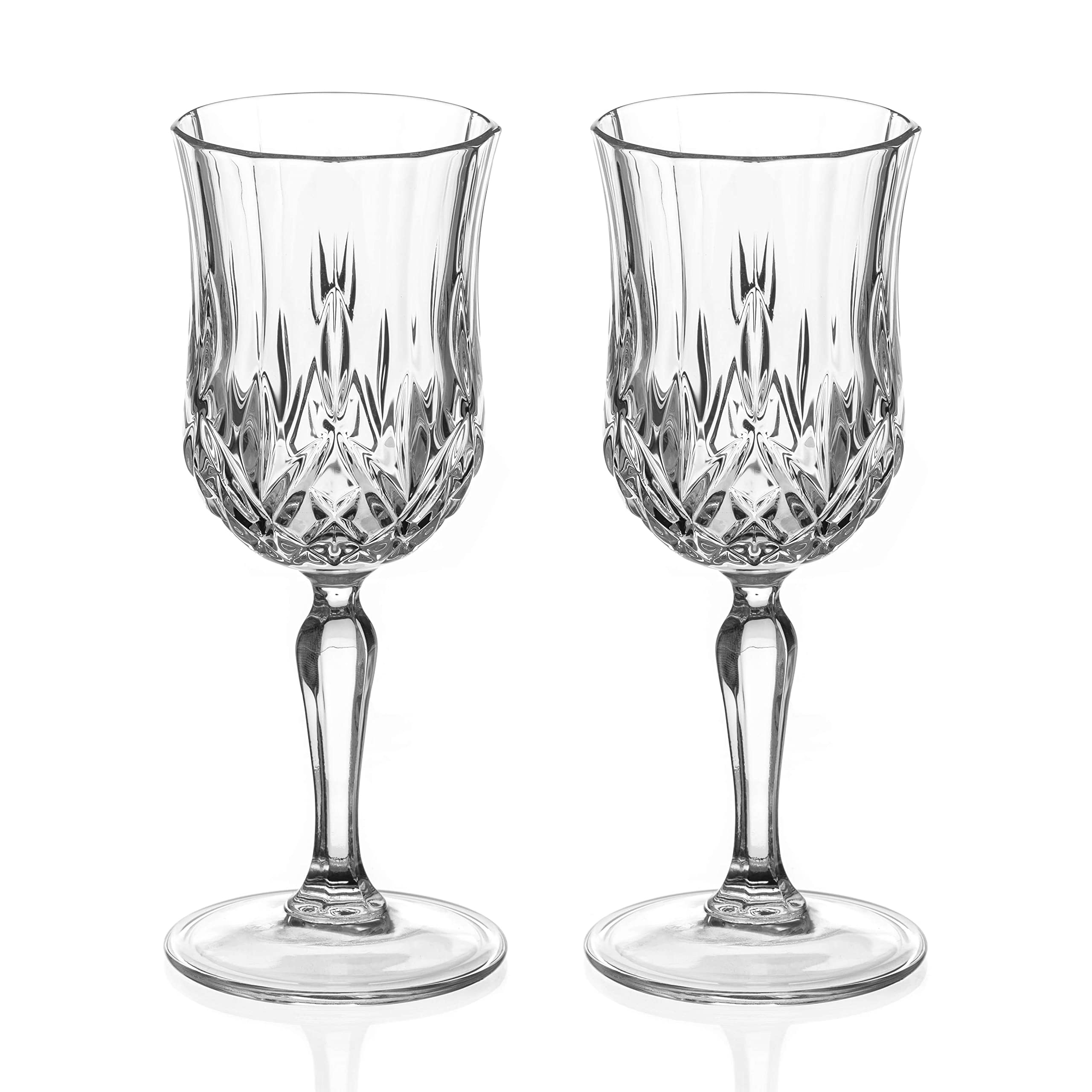 DIAMANTE Dorchester Aperitif Port Glasses or Small Wine Glasses- Nick & Nora - Made from Premium Crystal - Set of 2
