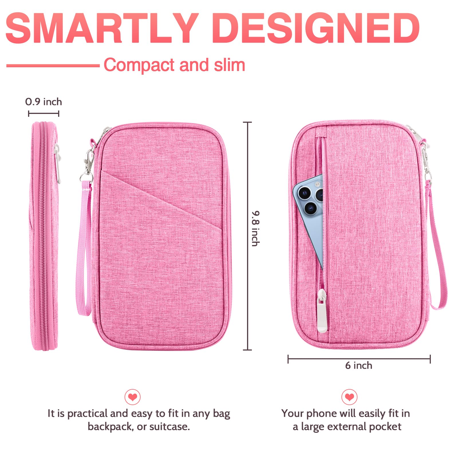 Passport Holder Family, Women Rfid Blocking Passport Wallet, Travel Essentials Premium Wallets, Waterproof Passport Holders Bag for Men Traveling, Travel Document Organizer Credit Cards Case
