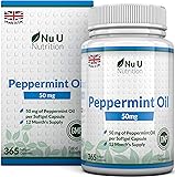 Peppermint Oil 50mg | 365 Rapid Release Softgels Not Capsules or Tablets - 12 Month’s Supply | Premium Quality Oil of Peppermint Not Peppermint Leaf | Made in The UK by Nu U Nutrition