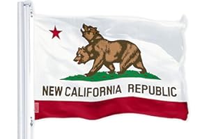 G128 New California Republic Flag | 3x5 Ft | LiteWeave Pro Series Printed 150D Polyester | Indoor/Outdoor, Vibrant Colors, Brass Grommets, California Two-Headed Bear Flag