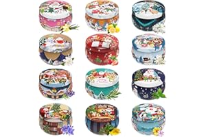 Christmas Candles Gifts for Women, Primevolve Scented Candles Set for 12 Bulk Home Aromatherapy, Strongly Fragrance Long Lasting Portable Travel Tin for Spa Bath Yoga