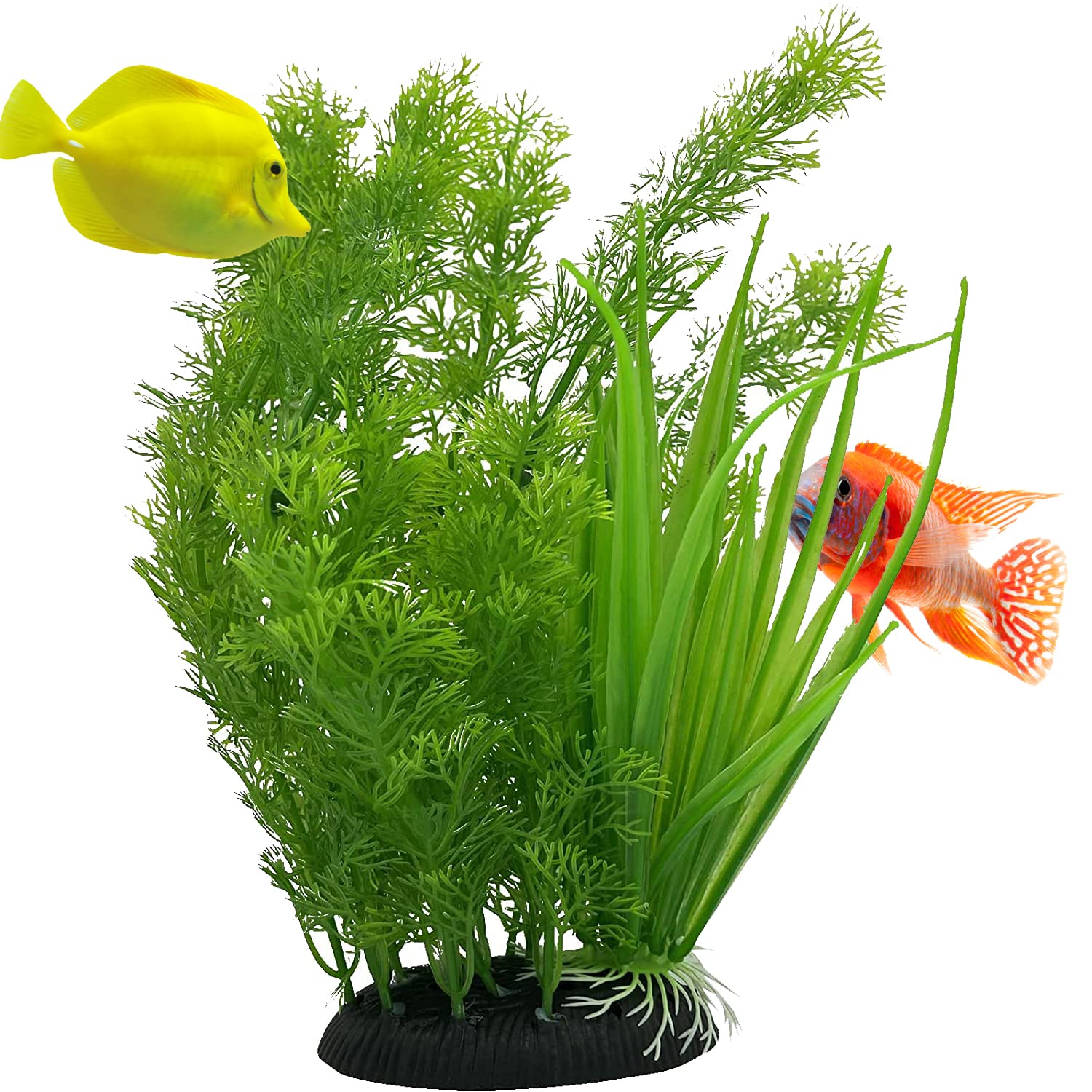 Mascot Pets Large Thick Green Plastic Artificial Plant Bush Reeds for Aquarium Fish Tank Aquatic Greenery Décor Decoration Water Grass Plants