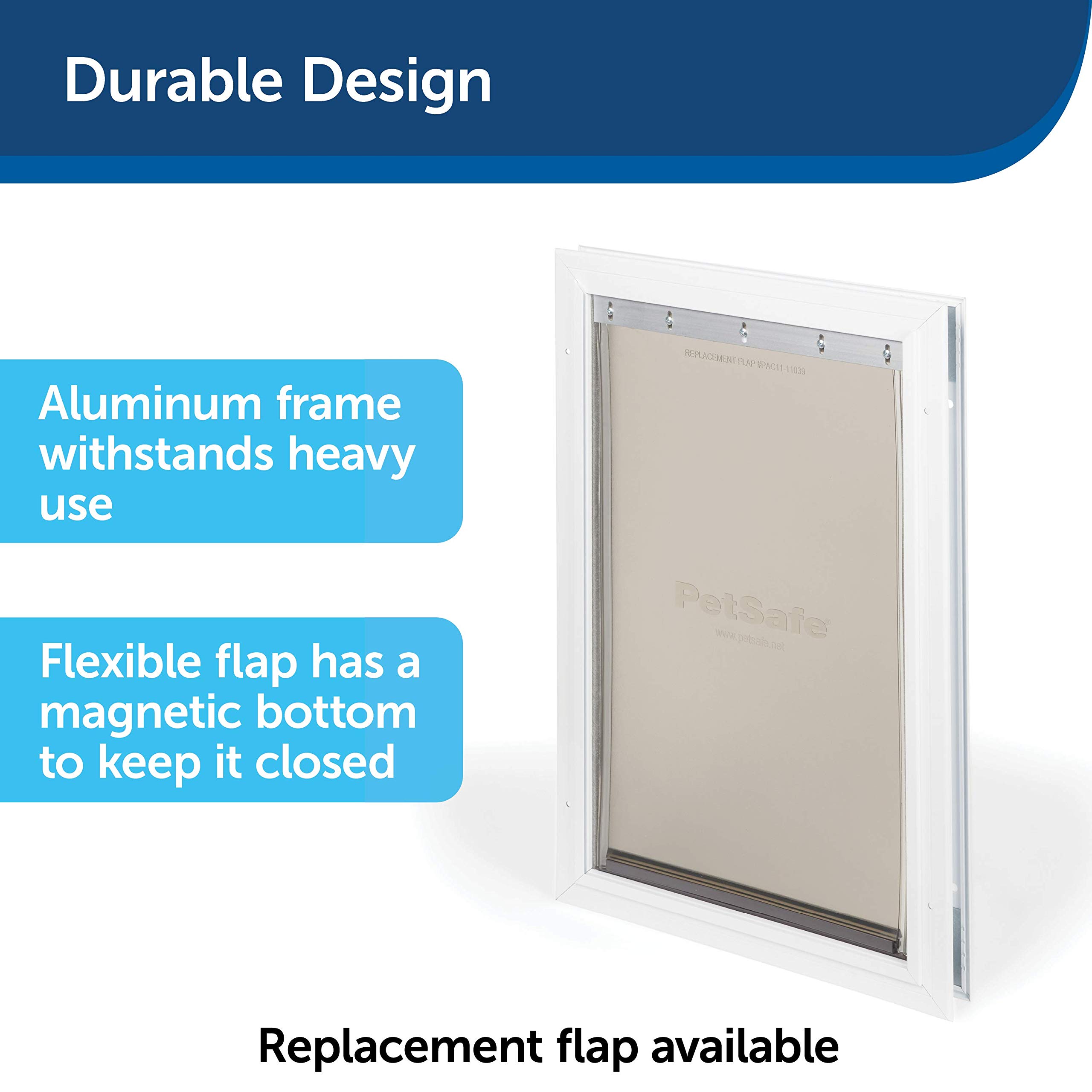 PetSafe Freedom Aluminum Pet Door for Dogs and Cats, Medium, White, Tinted Vinyl Flap