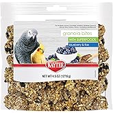 Kaytee Granola Bites with Super Foods Granola Bites and Flax for Pet Birds Conure, Cockatiel, Lovebird, Parakeet, Amazon, African Grey, Ecletus, Pionus, Cockatoos and Macaws, 4.50 Ounce (Pack of 1)