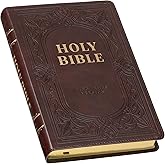 KJV Holy Bible, Standard Size Faux Leather Red Letter Edition Thumb Index & Ribbon Marker, King James Version, Dark Brown (KJ
