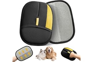 Hasina Upgrade Pet Hair Removal Glove - Reusable Grooming Glove for Dogs & Cats, Electrostatic Mitt for Pet Hair Removal, Remover Mitt for Furniture, Car Seats, Carpet & Clothing (Yellow-18)