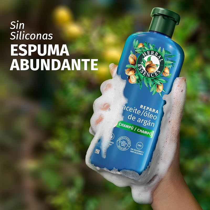 Argán Champú Reparador, Pelo Dañado, Sin Siliconas, 350ml