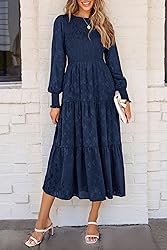 PRETTYGARDEN Women's Fall Spring Midi Dress Long