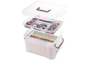 ITYLIFE CITYLIFE Citylife 8.5 QT Plastic Storage Box with Removable 10 Compartments Tray Portable Clear Storage Container with Handle for Organizing Tool, Craft, Bead, Lego, Sewing