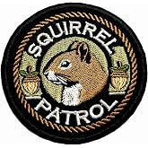 Squirrel Patrol Tactical Morale Patch 3 Inches Funny Cute Animal, Squirrel Meme, Pet Lover, Embroidered Hook and Loop Patches for Army Backpack, Vest, Hat, Dog Harness, Military Gifts Mom Dad