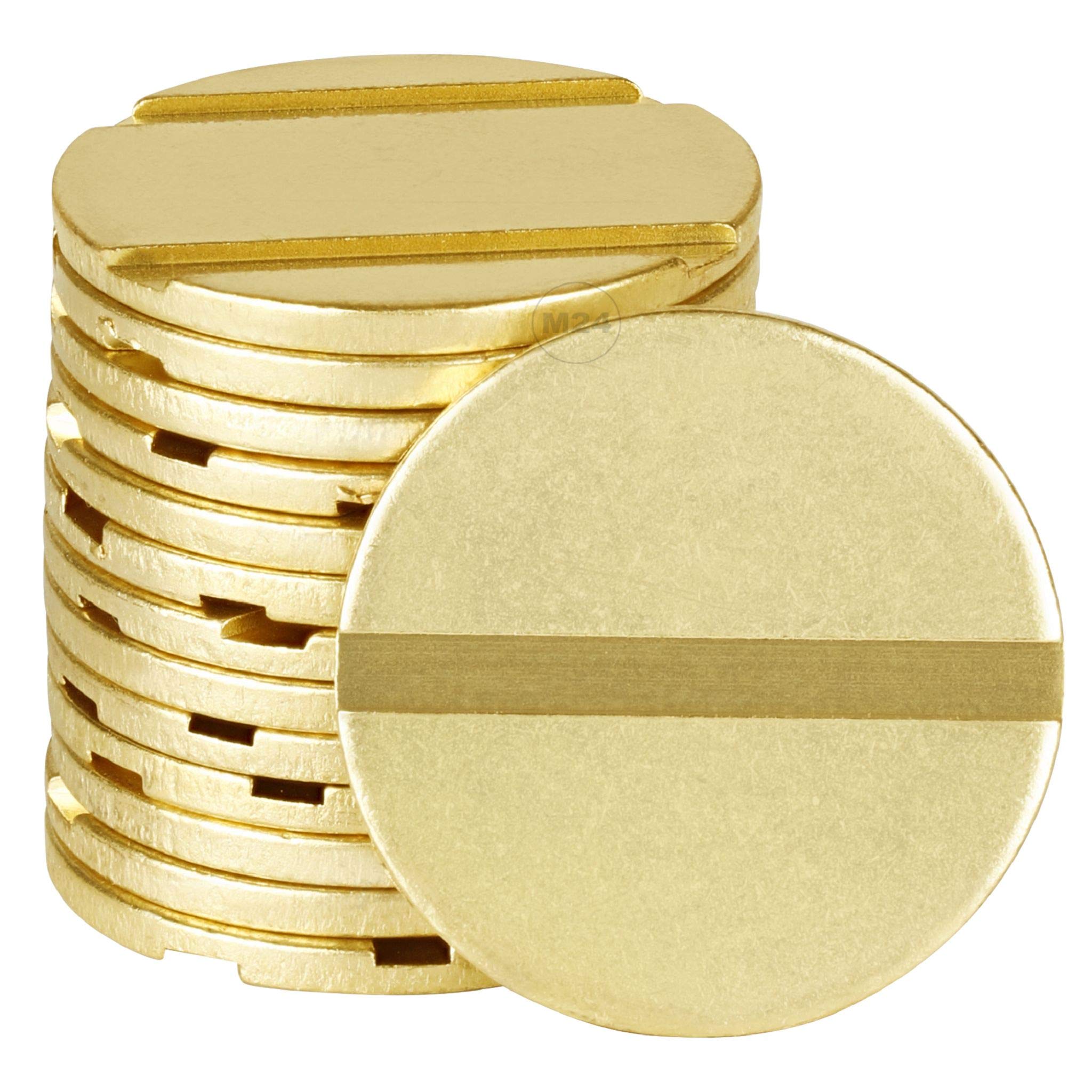 Münzer24 Type pd25 token suitable for Beckmann coin machine, profile token 25 mm x 2 mm (50 pieces, brass)