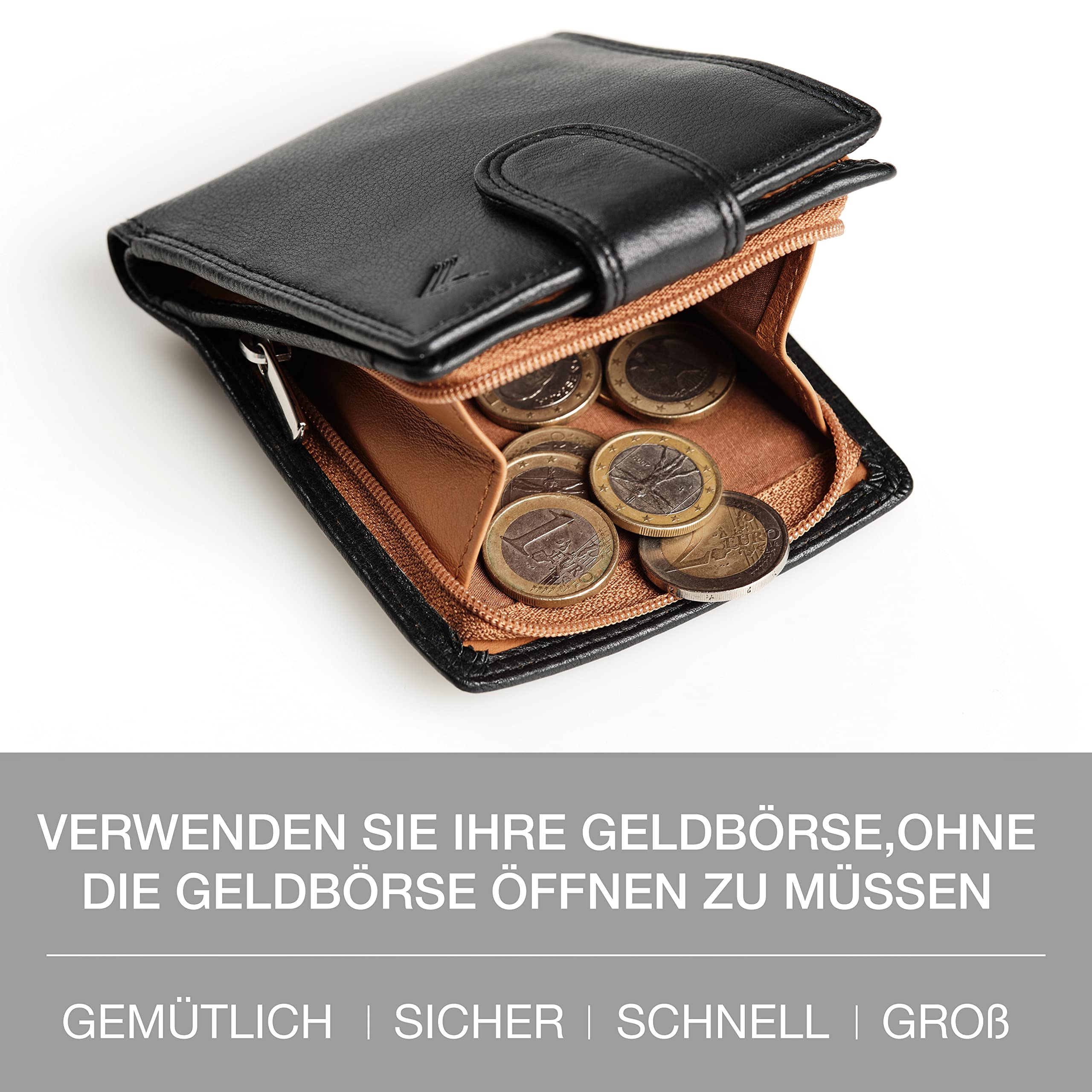 Lavalen Geldbörse Herren Leder mit RFID Schultz - Portmonee Herren mit Münzfach - Wallets for Men - Geldbeutel - Portemonnaie Groß - Brieftasche Männergeschenke - Geschenke für Männer. 5