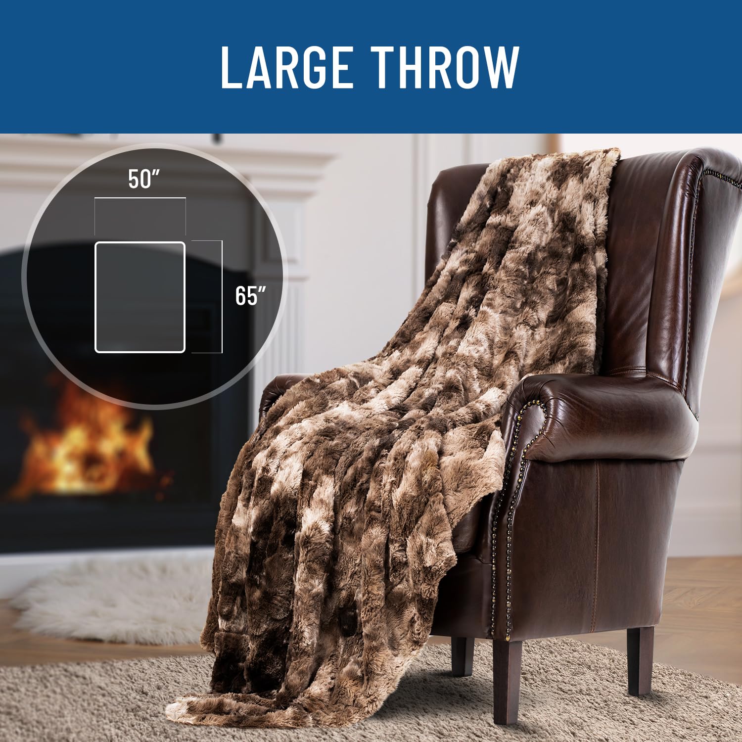 Faux Fur Throw Blanket