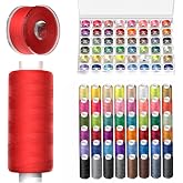 96Pcs Professional Sewing Thread Kit, 48 Colors 400 Yards/Spool, [Top Durability with 4-Ply Tight-Twist] AAA-Grade Polyester Thread with Prewound Bobbins, Sewing Machine Thread for Repair Quilting DIY