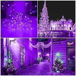 Solar Christmas Halloween String Lights Purple