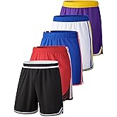 Liberty Imports 5 Pack Men's Quick Dry Athletic Basketball Shorts 9" Inseam with Pockets, Activewear for Workout Gym Running