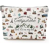 Sitsink Travel Gifts Makeup Bag For Women - I Havent Been Everywhere But Its On My List Makeup Bags for Travelers Women Travel Essentials Gifts for Birthday Christmas Weddings