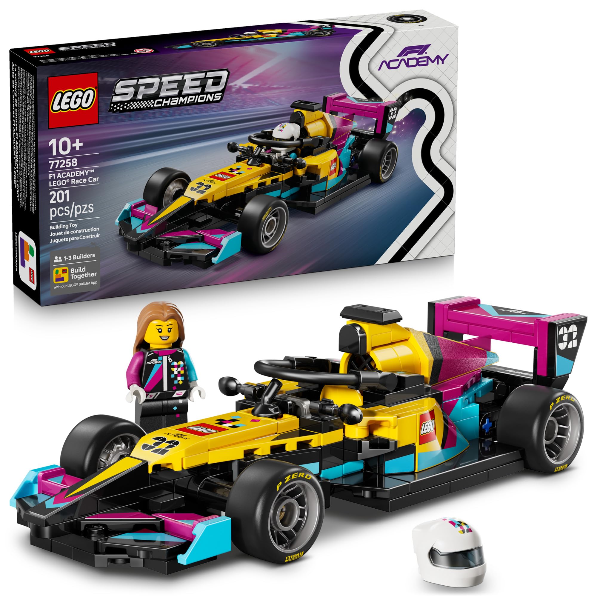 LEGO Speed Champions F1 ACADEMY Race Car Building Toy - Pretend Play Racing Vehicle W/ F1 ACADEMY Minifigure - Play & Display Toy Car for Boys & Girls, Ages 10+ - Gift Idea for Birthdays - 77258
