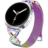 HAYONLIY Metal Magnetic Band Compatible with Samsung Galaxy Watch 8 40mm 44mm/Galaxy Watch 8 Classic 46mm,Stainless Steel Dressy Mesh Loop with X-Shape Diamond Women Men