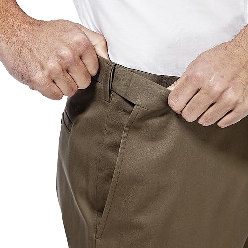 Haggar mens Premium No Iron Khaki Classic Fit Expandable Waist