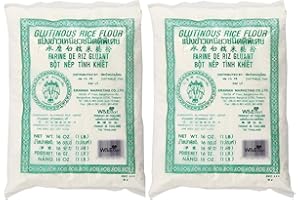 W&E MART Glutinous Rice Flour, 16 Ounce x 2 Pack, First Choice for All Kinds of Food, Option for Making Pasta, Pastries, ERAWAN Brand