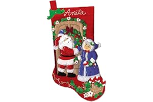 Design Works Crafts Mr & Mrs Claus Felt Stocking Kit, by The Yard