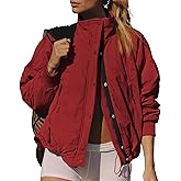 SeeLuNa Winter Jackets for Women Long Sleeve High Neck Zipper Up Fleece Lined Overcoat Field Tripper Jacket with Pockets