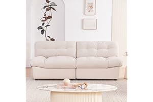 Howjoe 80" Chenille Cloud Deep Seat Overstuffed Couches for Living Room, Cozy Comfy Cloud Sofa with Solid Wood Frame, Modern Loveseat Sofa Couch for Small Spaces, Pillow-Designed Armrest Couch, Beige