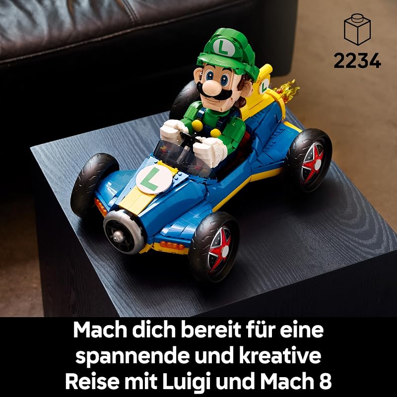 Super Mario: Mario Kart: Luigi & Turboflitzer - Nintendo Figur und Auto Modellbau für Erwachsene - Sammelbares Gaming Merch - Geschenkidee für Männer, Frauen und Fans - 72050 — Foto 2 von 8