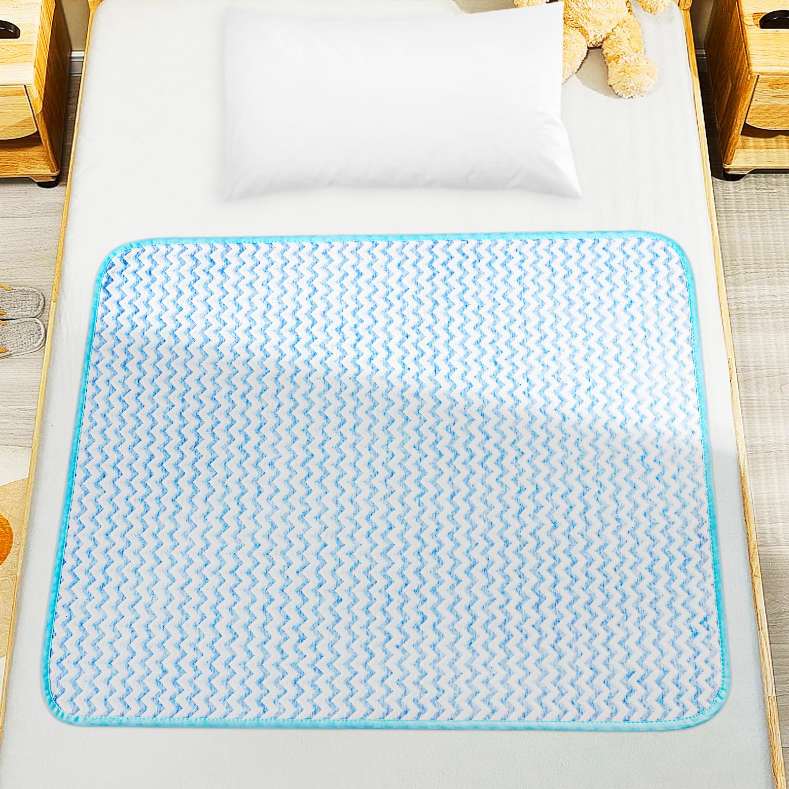 Aolso Potty Training Bed Pads, Bed Protector for Kids, 70 * 90cm Bed Wetting Mattress Protector Bed Wetting Sheets Mats, Absorb Water Pads Toddler Sheet Protector Toilet Training (Blue)