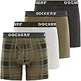 DOCKERS Men's Underwear Cotton Stretch Boxer Briefs for Men Pack of 4