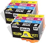 YELLOW YETI 364XL Ink Cartridges for HP Photosmart 5520 6520 7520 Deskjet 3070A