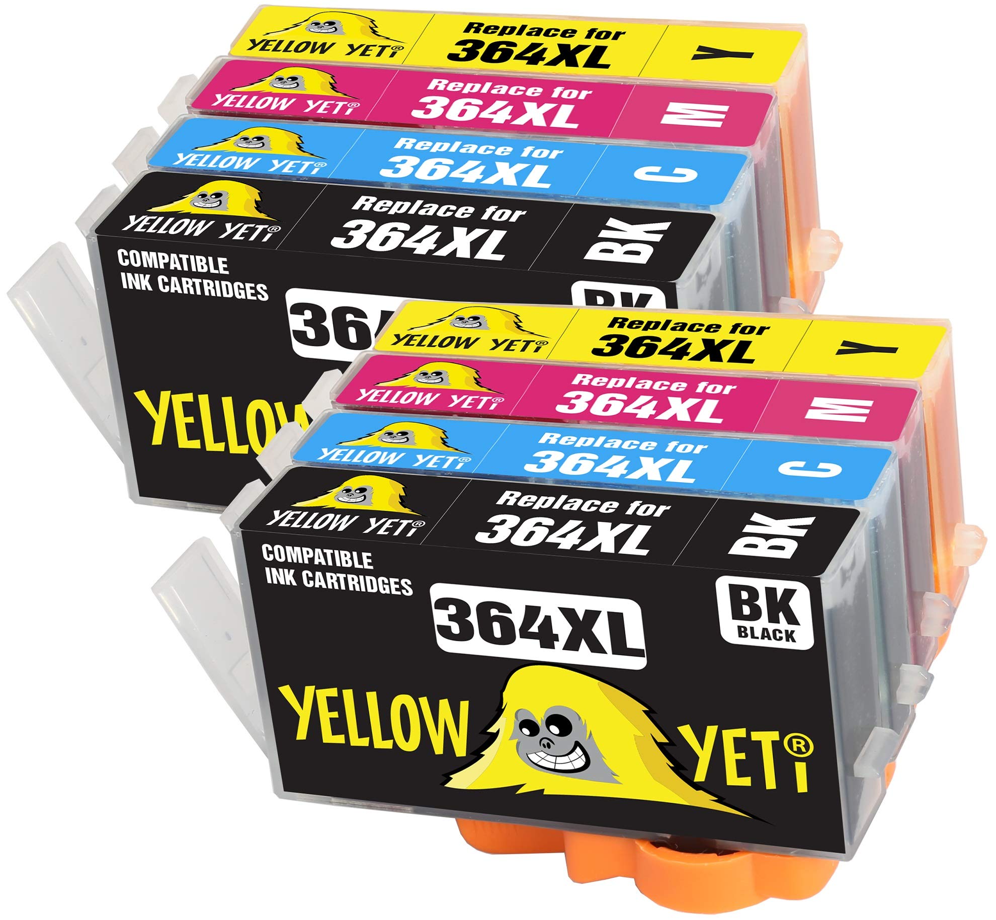 YELLOW YETI Replacement for HP 364 364XL Ink Cartridges compatible with HP Photosmart 5520 5510 6520 7520 7510 6510 B209a Officejet 4620 Deskjet 3520 3070A (2 Black + 2 Cyan + 2 Magenta + 2 Yellow)