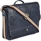 Real Leather Laptop Bag Men Women Distressed Vintage Messenger Satchel Shoulder Bag Up To Fit 16 Inch