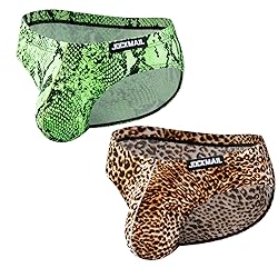 JOCKMAIL 2PCS/Pack Men's Leopard Print Underwear