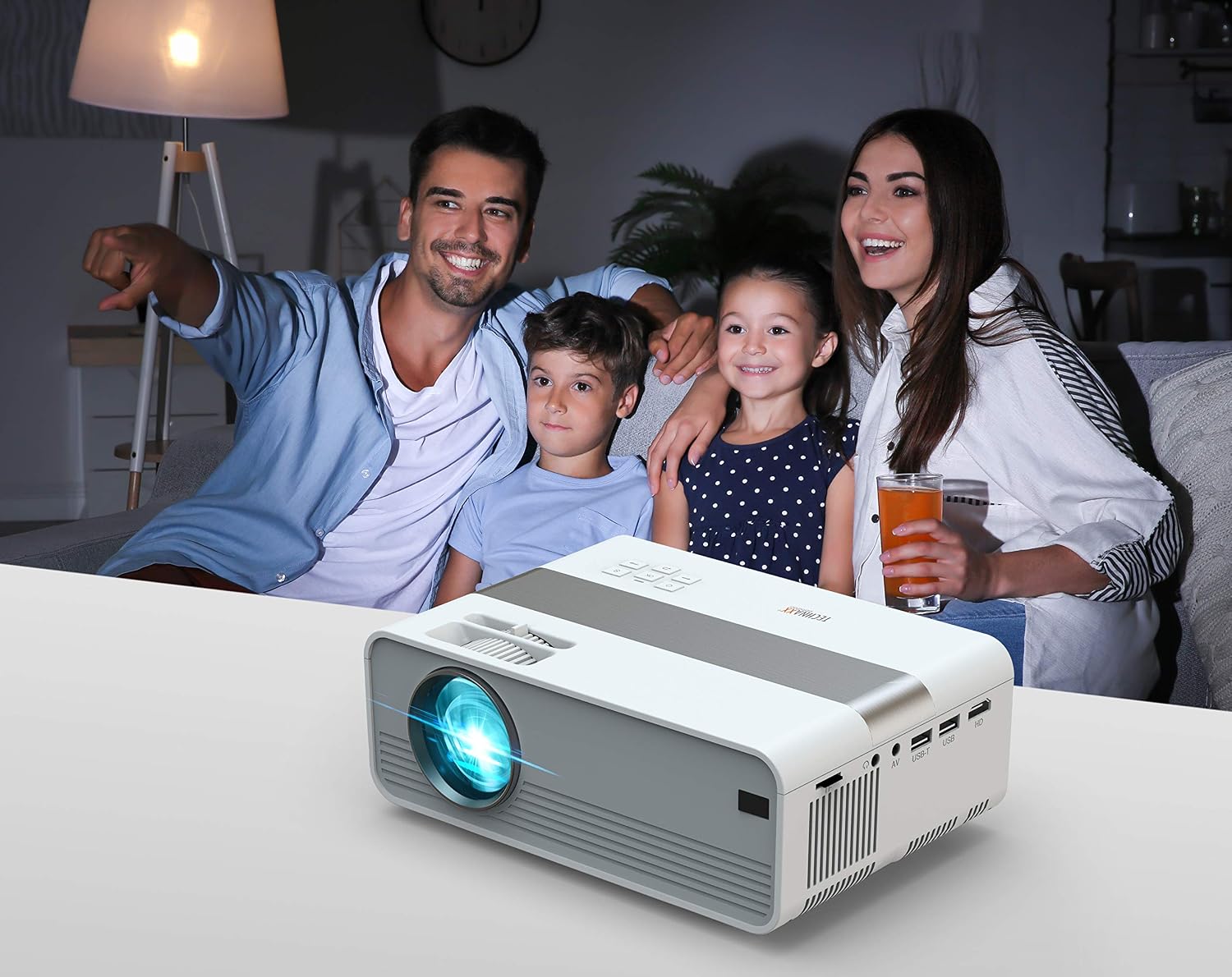 Technaxx Mini-LED HD Projector, Portable Home Cinema Beamer with Native 720P Resolution, 176" Display, 40000h LED Lifetime - Image 4