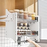 SOFRON 2-Tier Pull Down Shelf for Kitchen Upper Cabinet, 22-24" Width White | Two Levels, Smooth Down Access, Upper Cabinet Storage, Clutter-Free Kitchen Organization