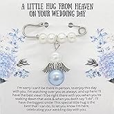 YAFIYGI Something Blue Angel Bride Charm for Bridal Bouquet Wedding Memory Charm from Mom and Dad Memorial Charms for Bride Remembrance Something Blue and Angel on Wedding Day