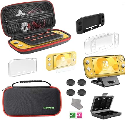 Amazon Co Jp Molyhood Nintendo Switch Lite ケース ニンテンドースイッチライト８in１セット 収納ケース シリコンカバー クリスタルカバー Tpuカバー Switch専用スタンド ゲームカード収納ケース 保護フィルム １ 親指キャップ 4 軽量 大容量 防塵 防水 耐衝撃