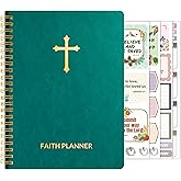 2026 Christian Planner - 12 Month Bible Journal and Prayer Planner A5 Spiral Bound, Monthly & Weekly Christian Organizer Gifts for Women Men (Pacific Green)