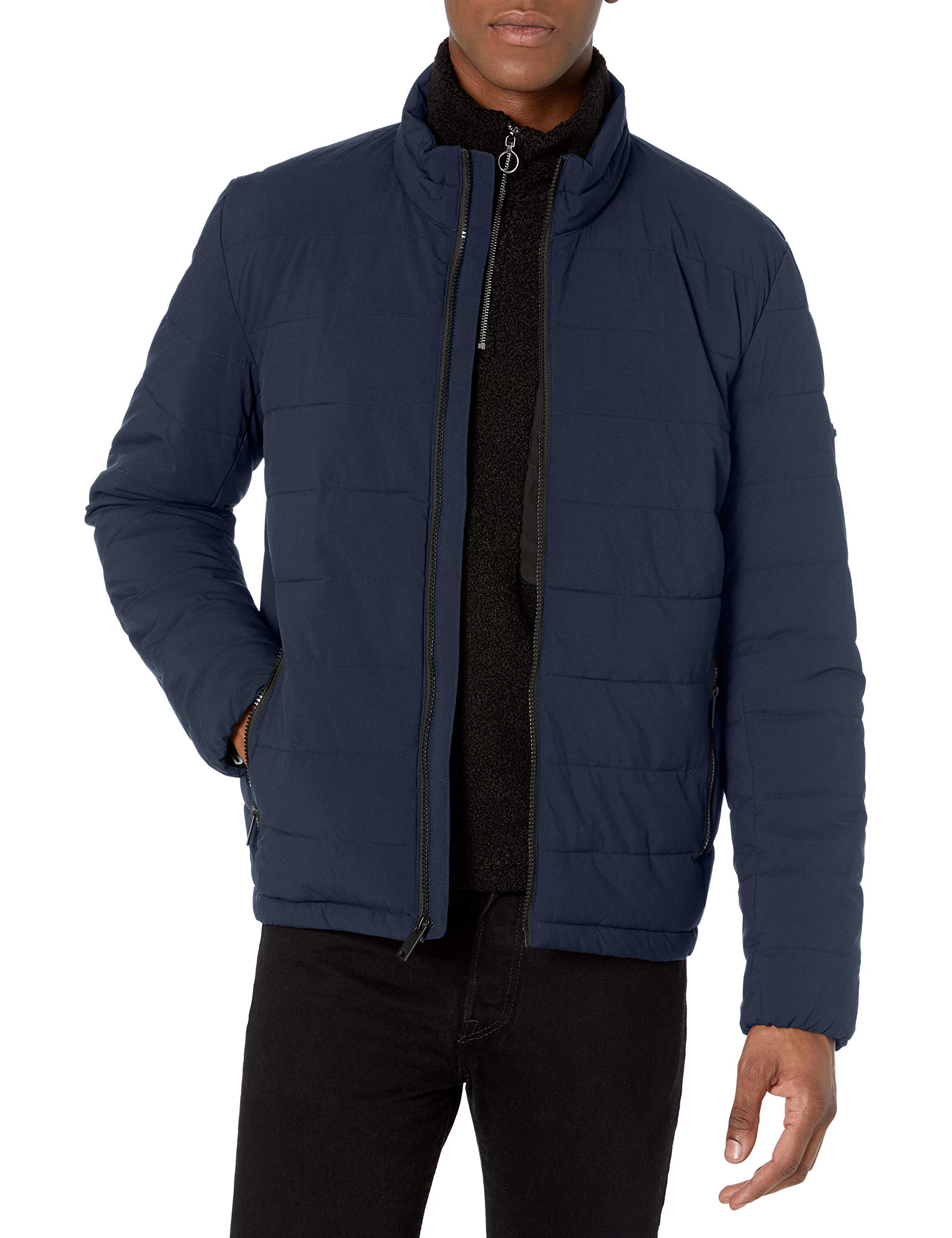 DKNY Men's Jon Quilted Stand Collar Puffer